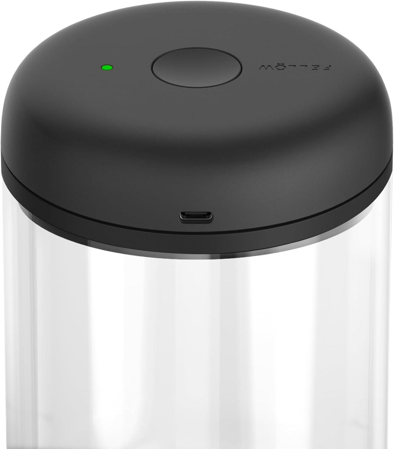 imageFellow Atmos Bote lectrique sous vide et rcipient de rangement Rcipients hermtiques pour caf et aliments Rcipients caf 07 litre Noir matVerre Transaprent
