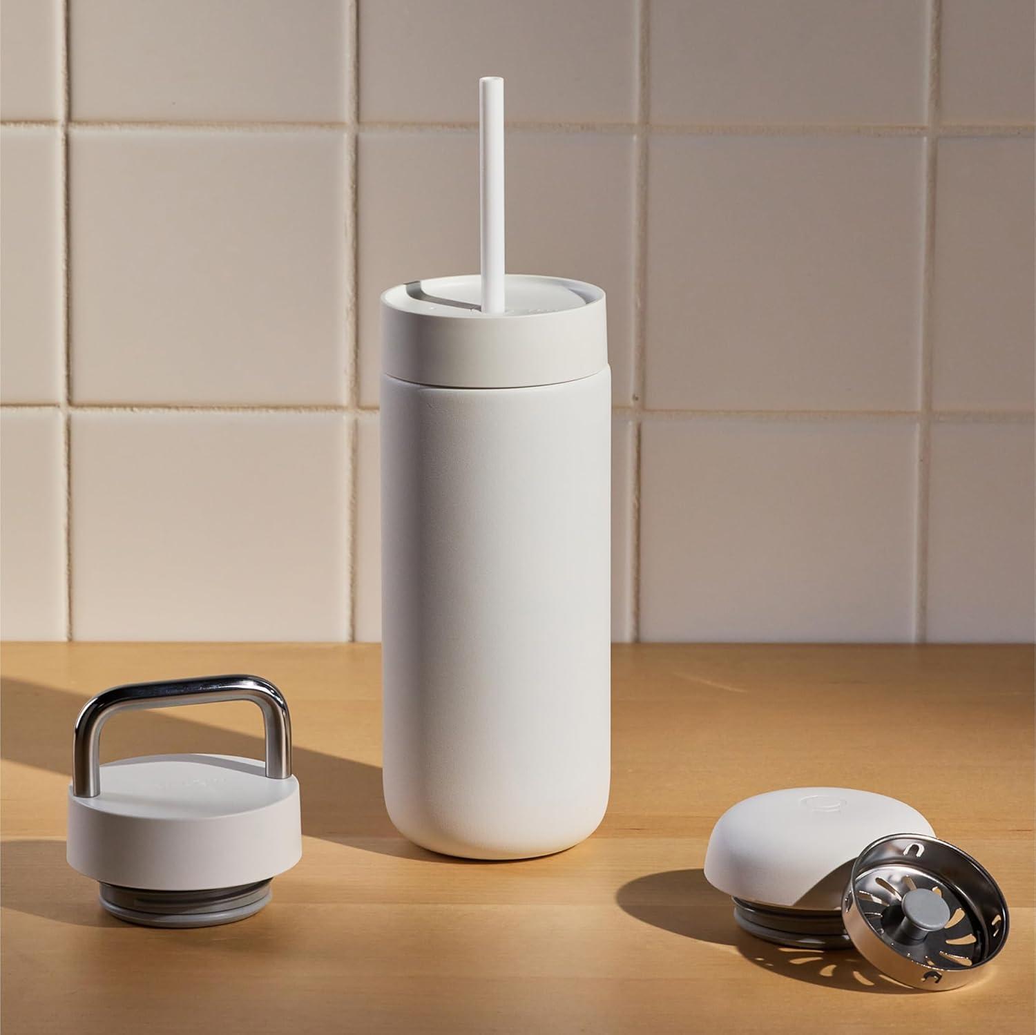 imageFellow Carter Bundle 16oz Move Carry Cold Lid wStraw Stone BlueMatte White