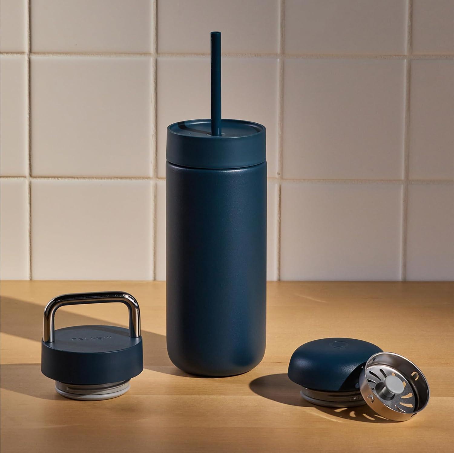 imageFellow Carter Bundle 16oz Move Carry Cold Lid wStraw Stone BlueStone Blue