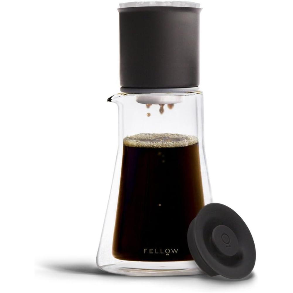imageFellow Stagg Coffee Preparation Set Dropper with Cheat Sheet Double Walled Glass Pitcher and 20 Paper Filters Set XF Matte BlackMatte Black
