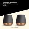 Fellow 1117 Double Wall Ceramic Mugs, 8 Ounces(Black)