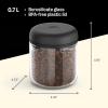 Fellow Atmos Boîte électrique sous vide et récipient de rangement – Récipients hermétiques pour café et aliments – Récipients à café – 0,7 litre – Noir mat(Verre Transaprent)